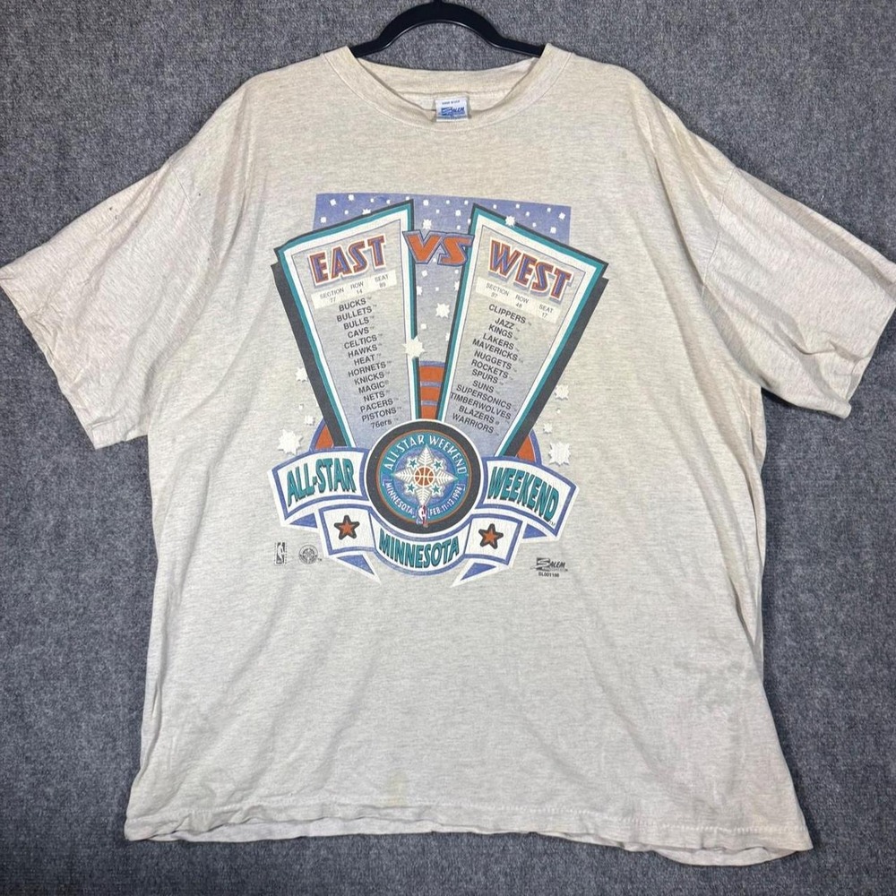 Vintage 1994 NBA All Star Weekend Minnesota Salem Sportswear T-Shirt XL Grey